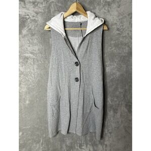 Neon Buddha Sweater Womens Large Highlands Hooded Long Vest Lagenlook Oversized